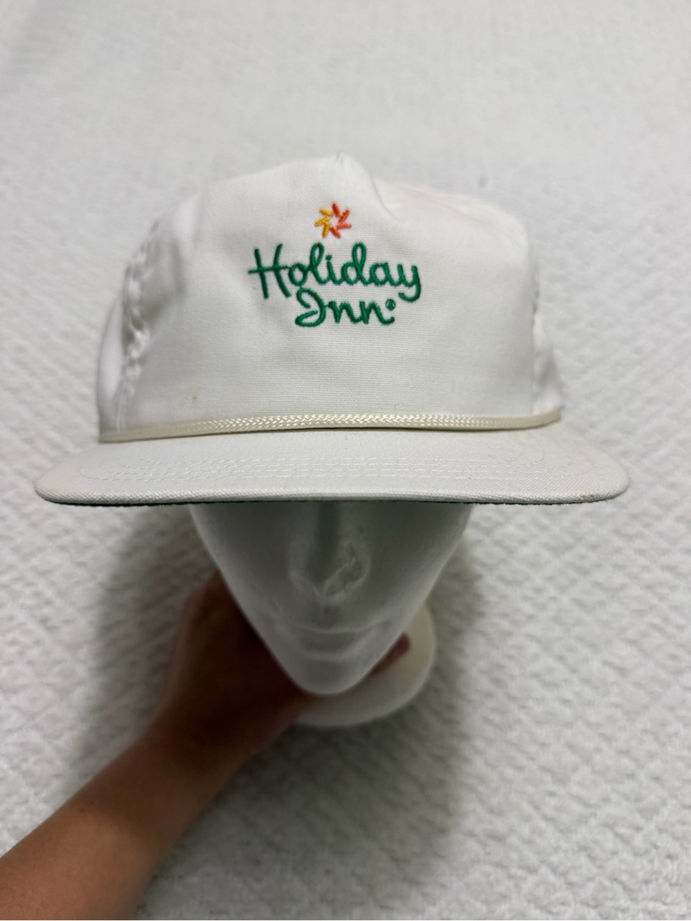 Vintage Holiday Inn Rope White Trucker Hat Cap Duckster Brand Adjustable